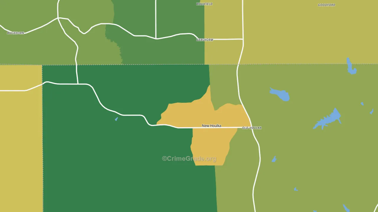 Houlka, MS Map of Assault Rates