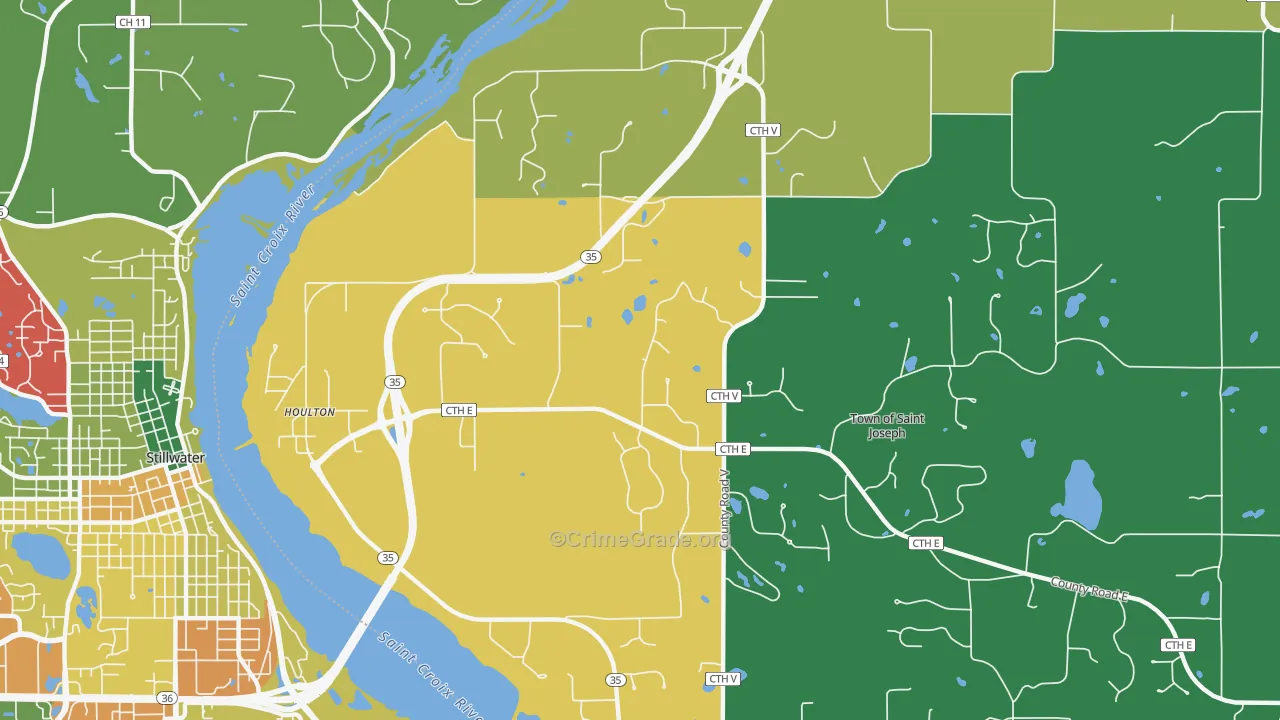 Houlton, WI Map of Assault Rates