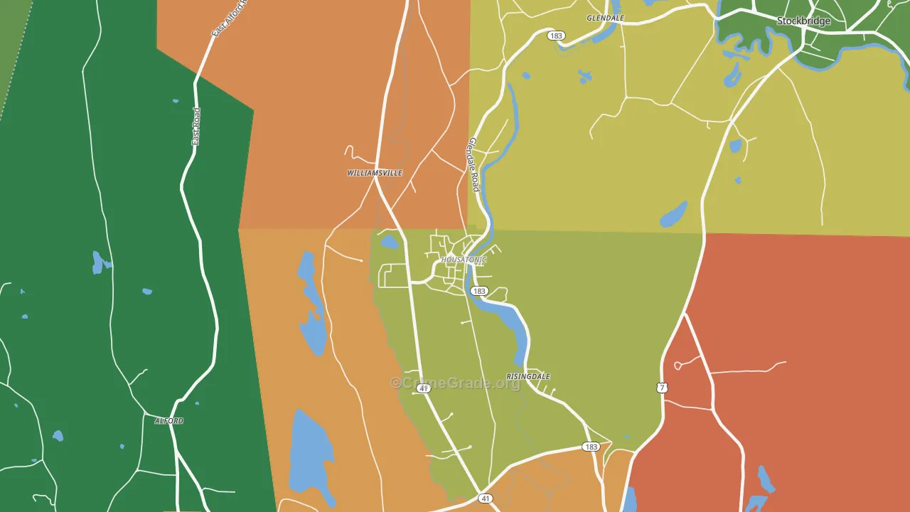 Housatonic, MA Map of Assault Rates