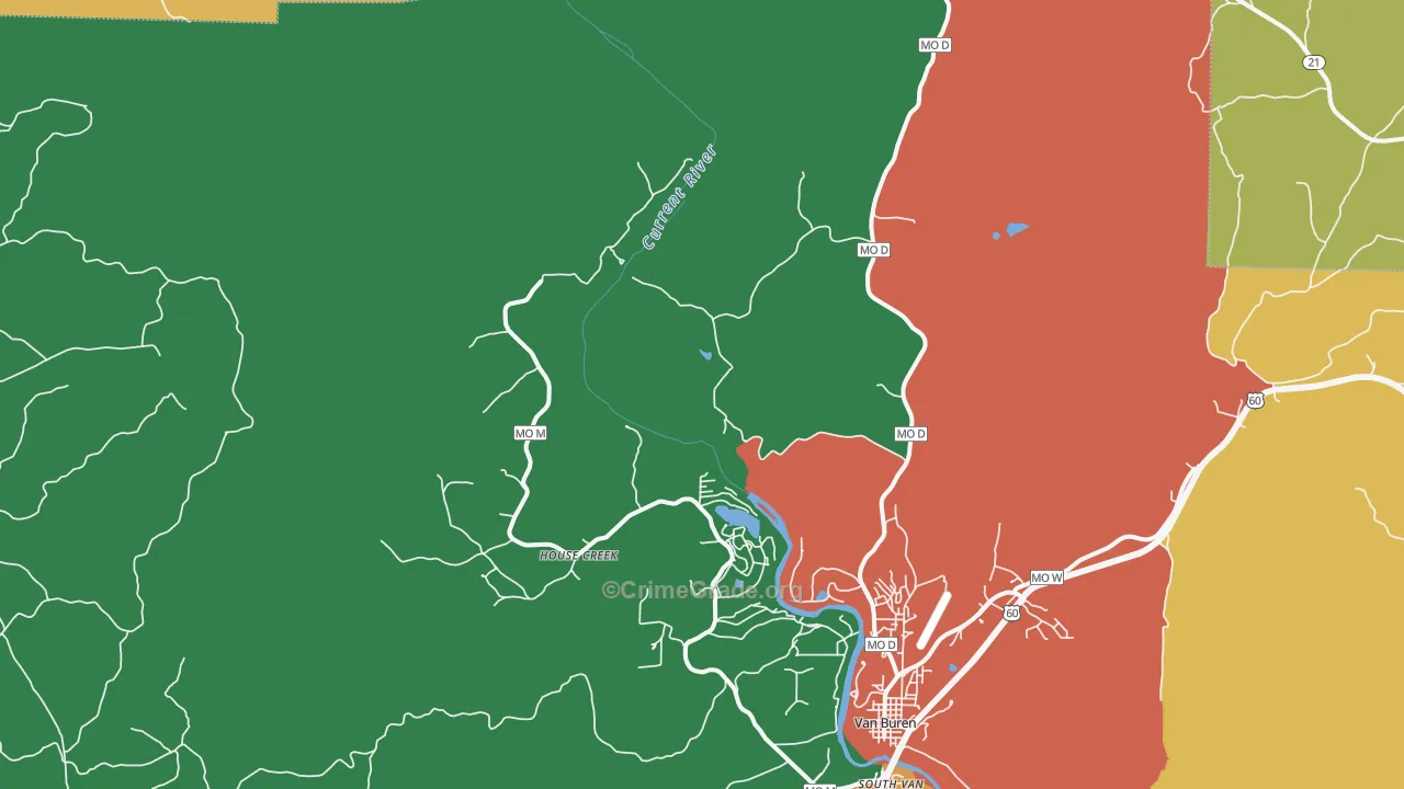 House Creek, MO Map of Assault Rates