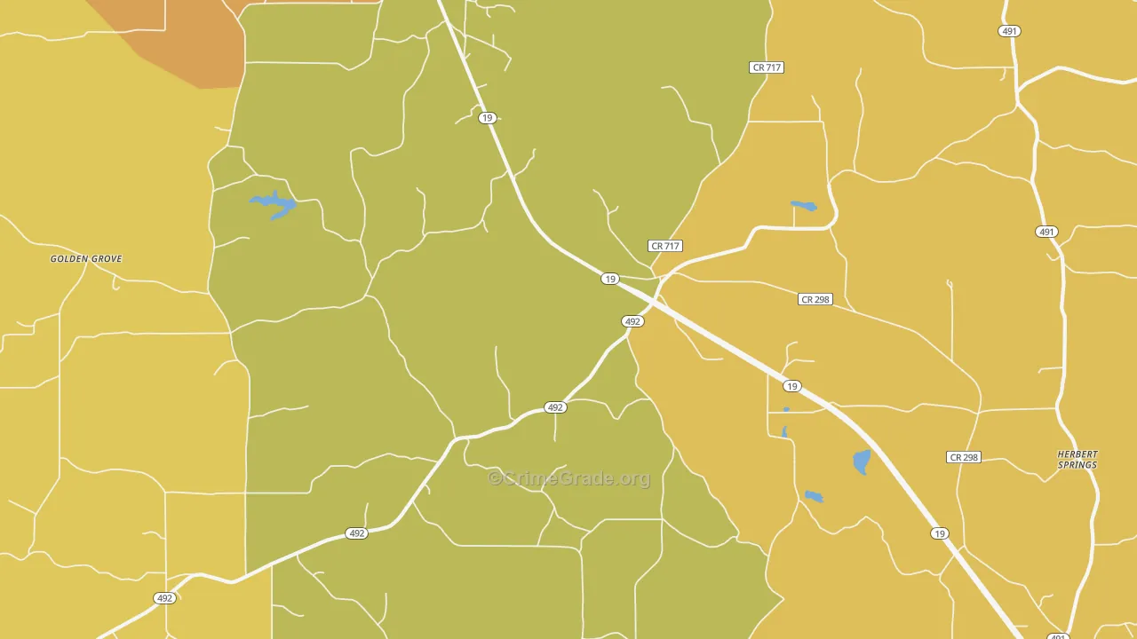 House, MS Map of Assault Rates