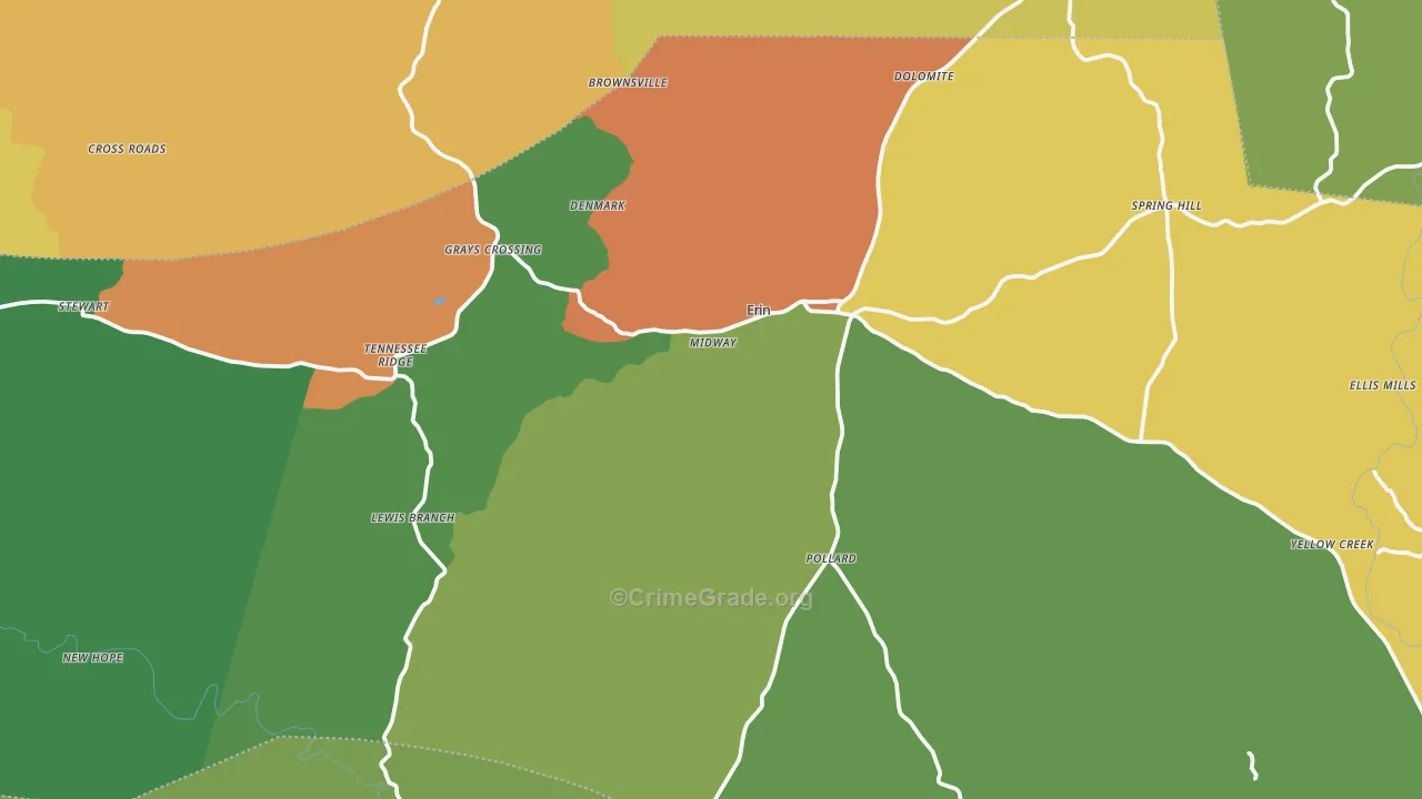 Houston County, TN Map of Assault Rates
