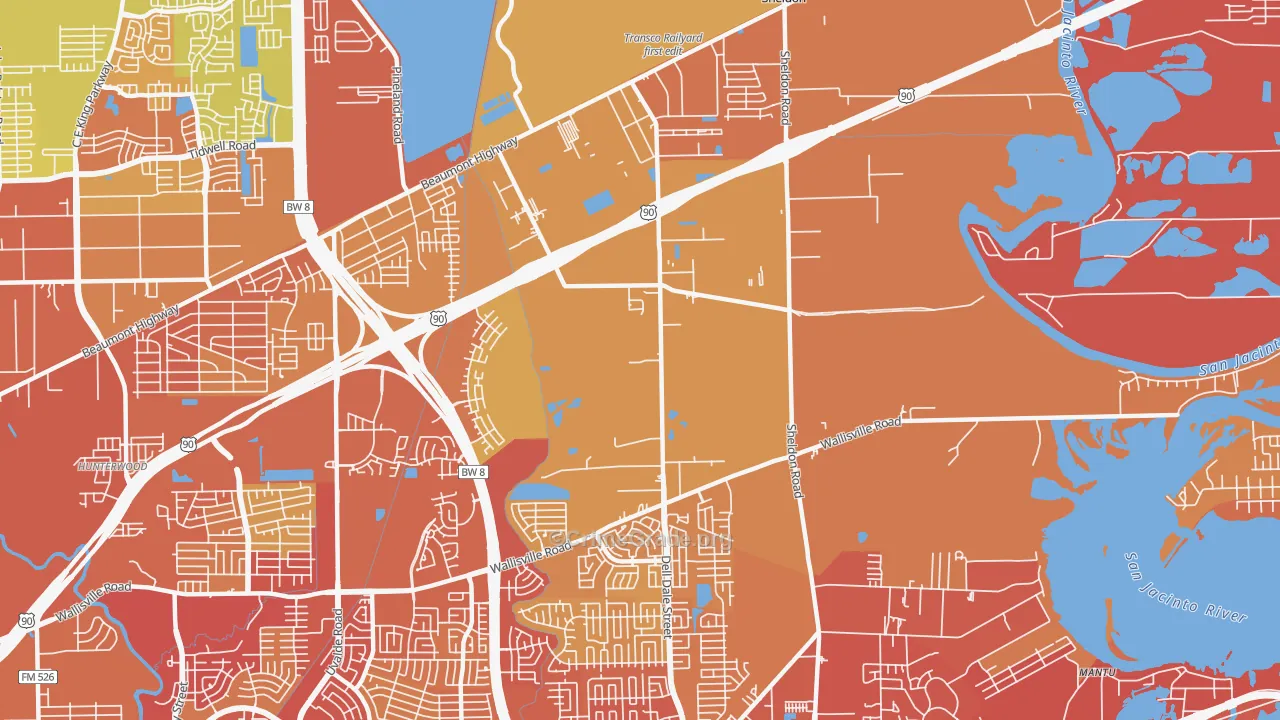 Houston Farms, Houston, TX Map of Assault Rates