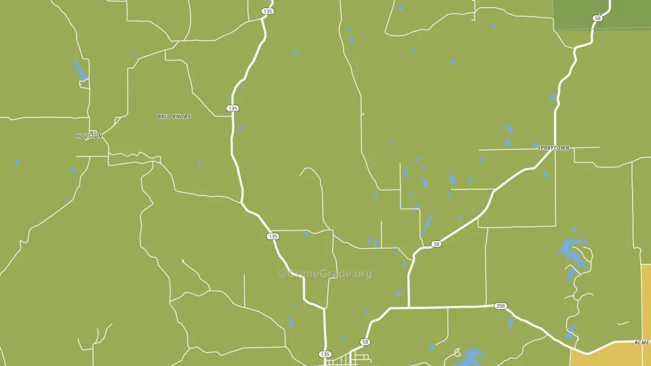 Houston, IN Map of Assault Rates