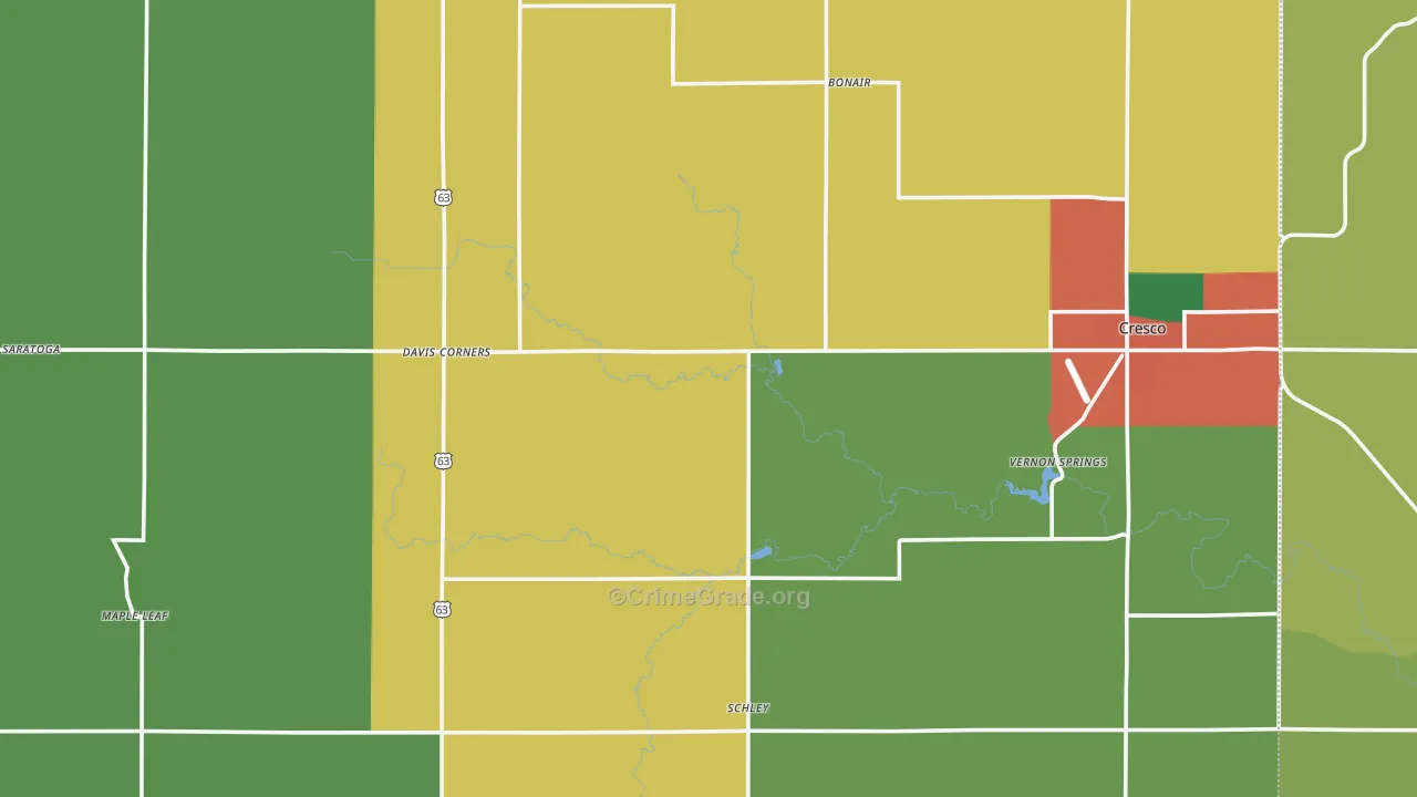 Howard County, IA Map of Assault Rates