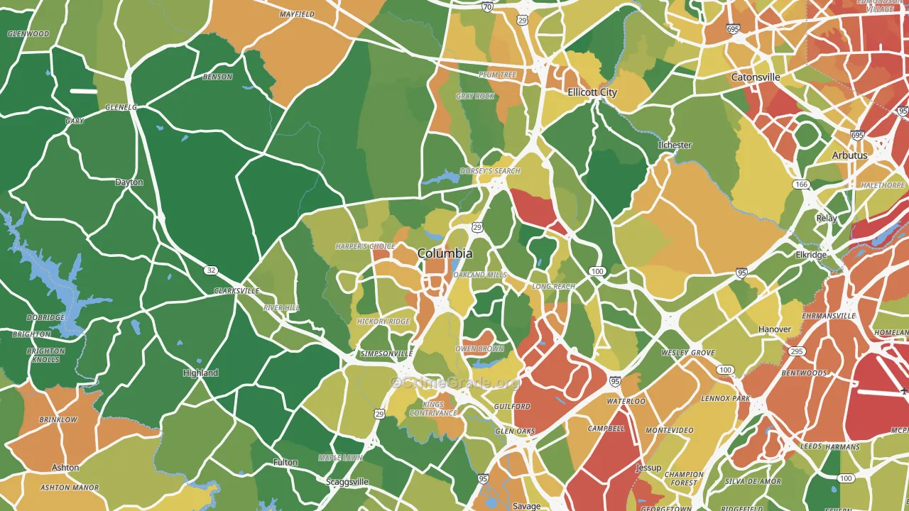 Howard County, MD Map of Assault Rates