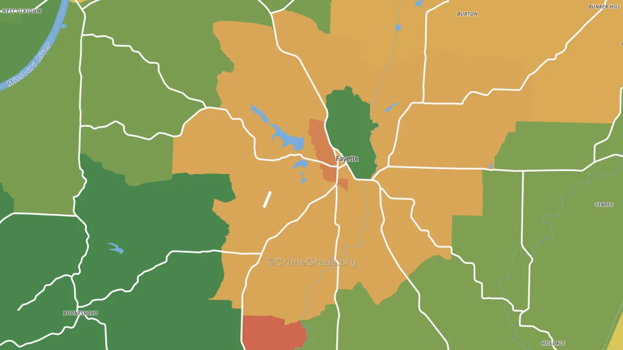 Howard County, MO Map of Assault Rates