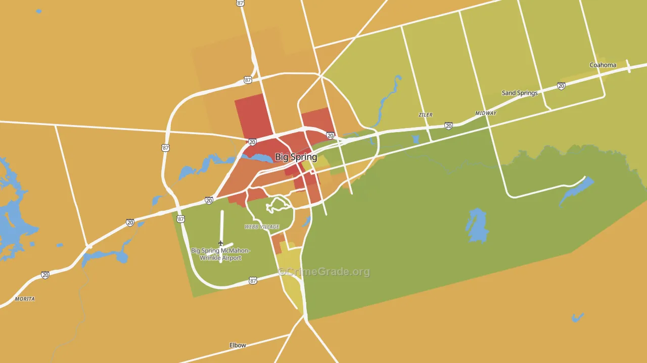 Howard County, TX Map of Assault Rates