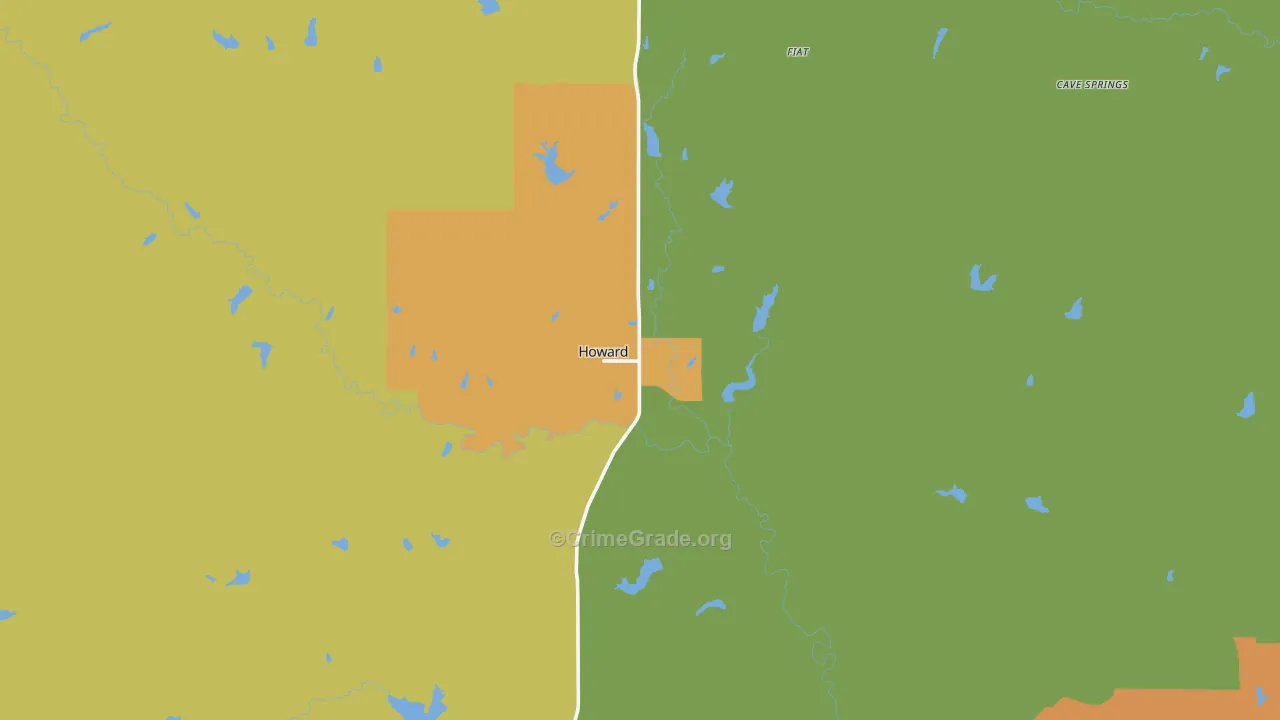 Howard, KS Map of Assault Rates