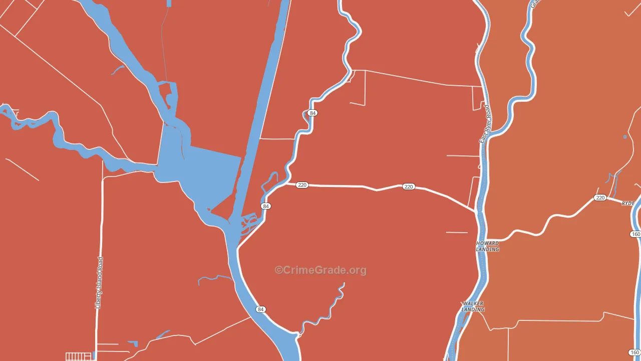 Howard Landing, CA Map of Assault Rates