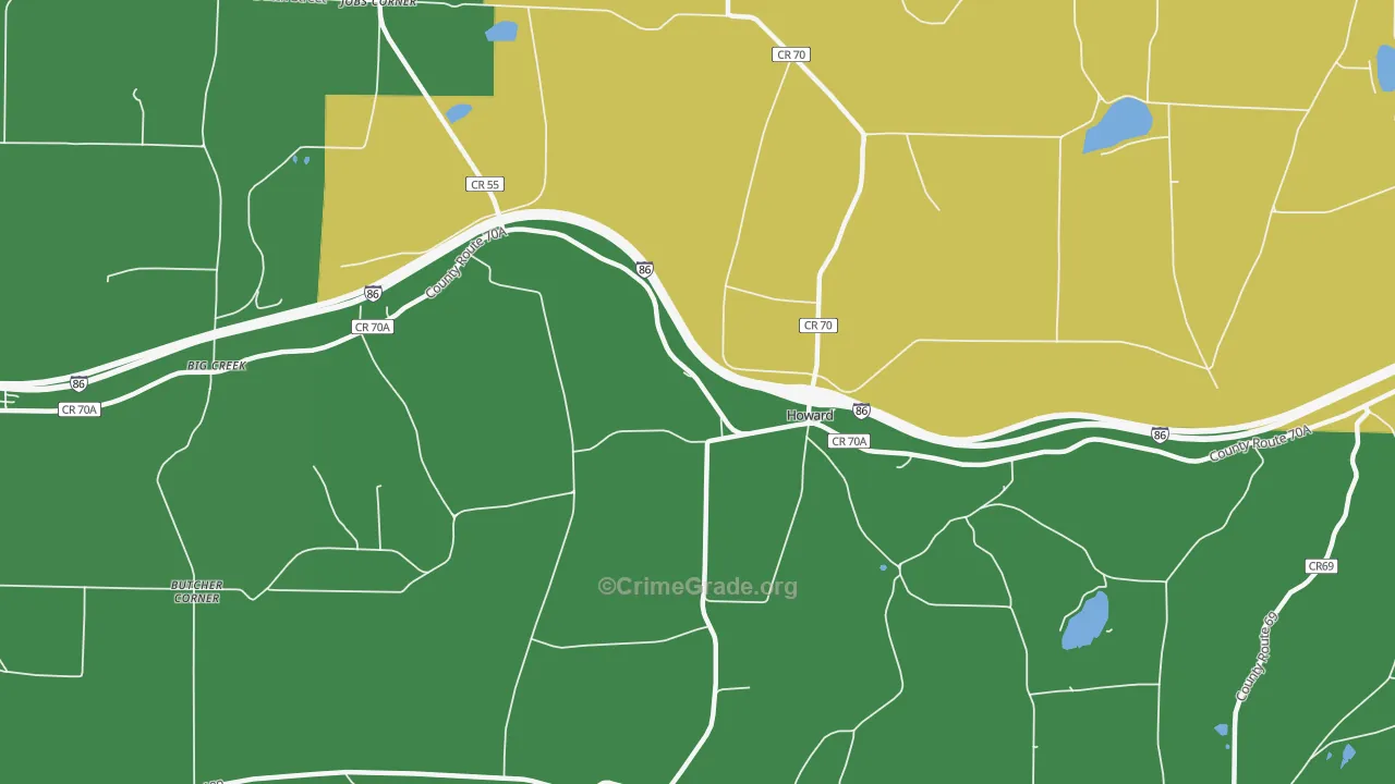 Howard, NY Map of Assault Rates