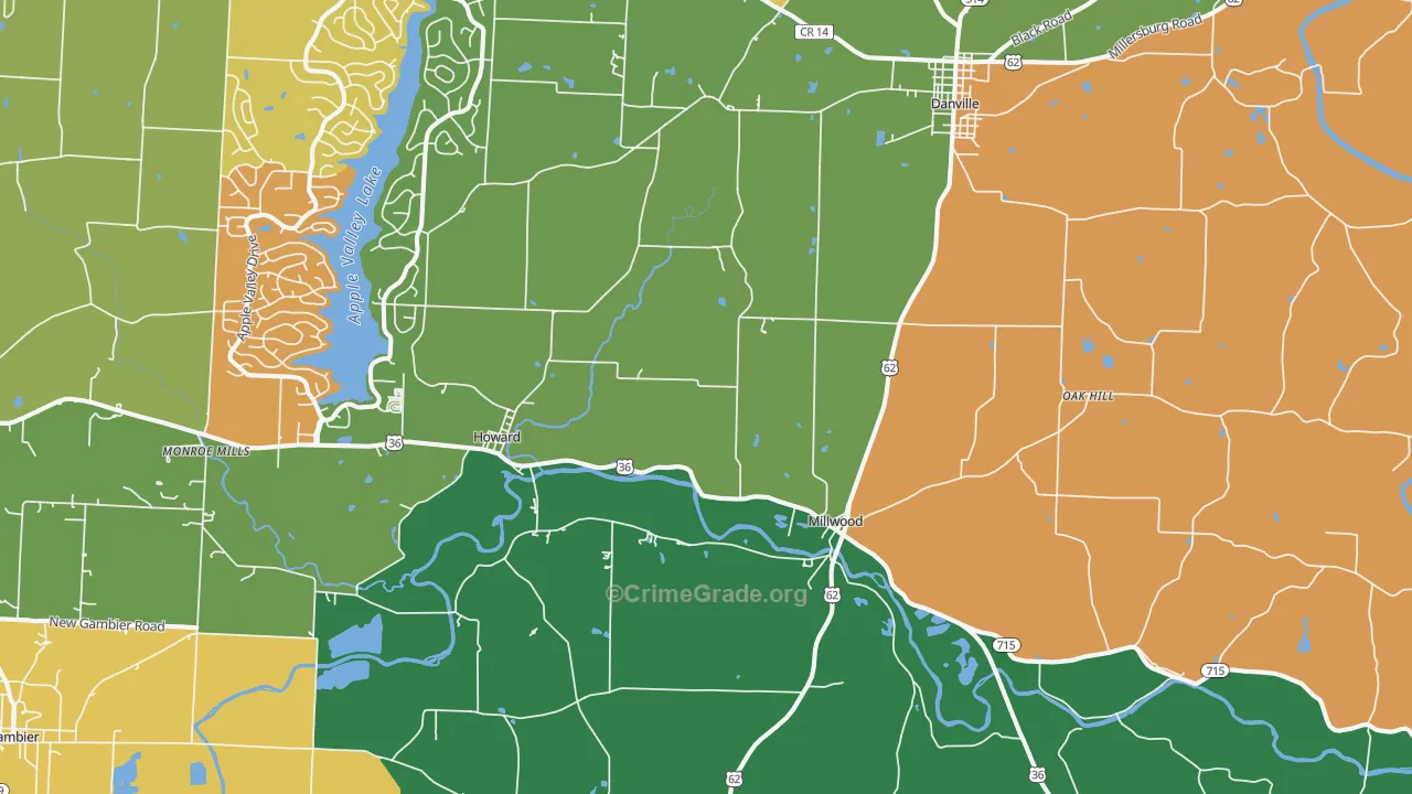 Howard, OH Map of Assault Rates