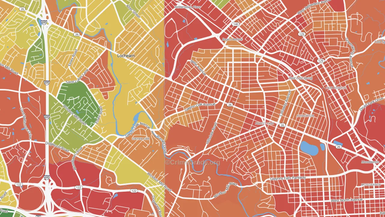 Howard Park, Gwynn Oak, MD Map of Assault Rates