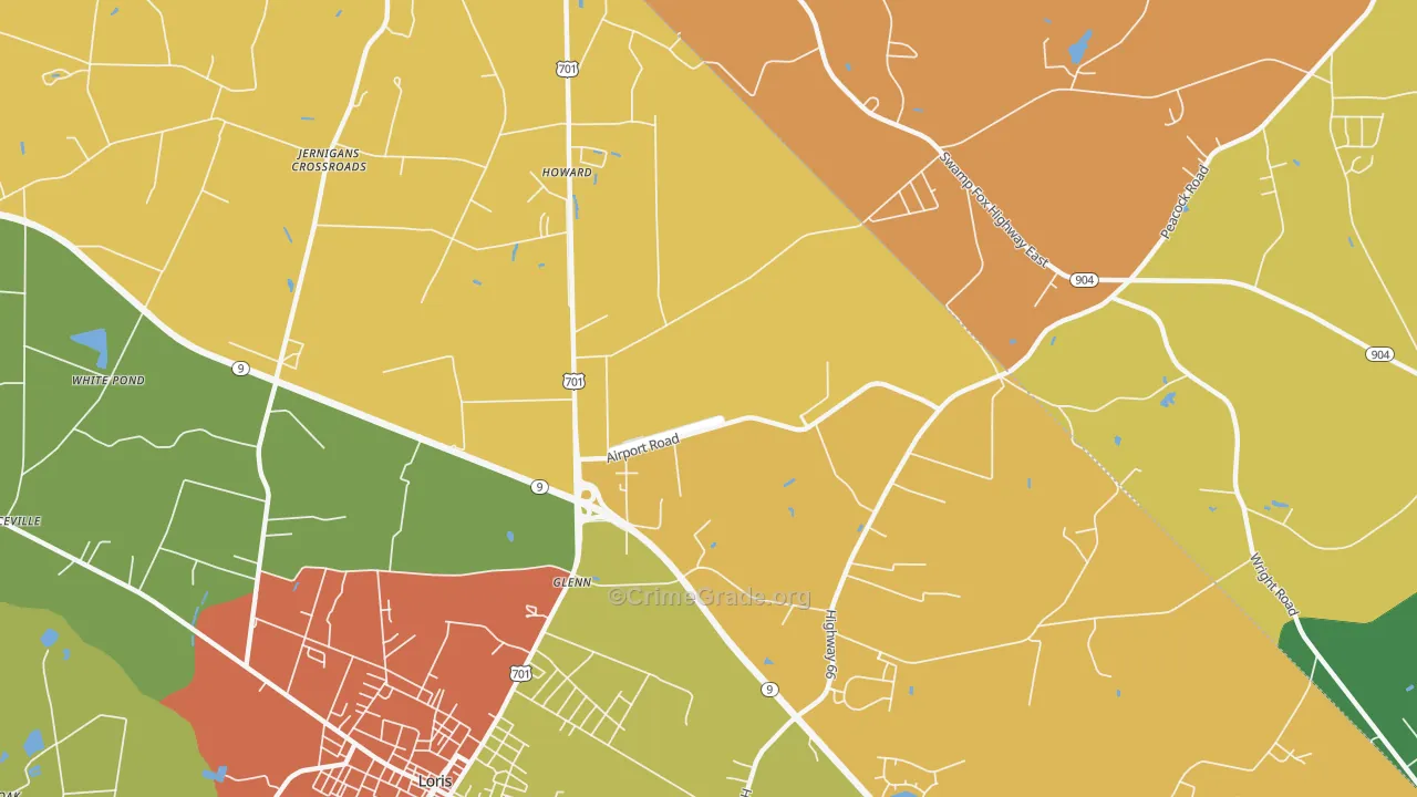 Howard, SC Map of Assault Rates