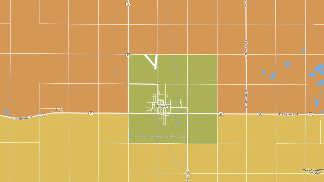 Howard, SD Map of Assault Rates