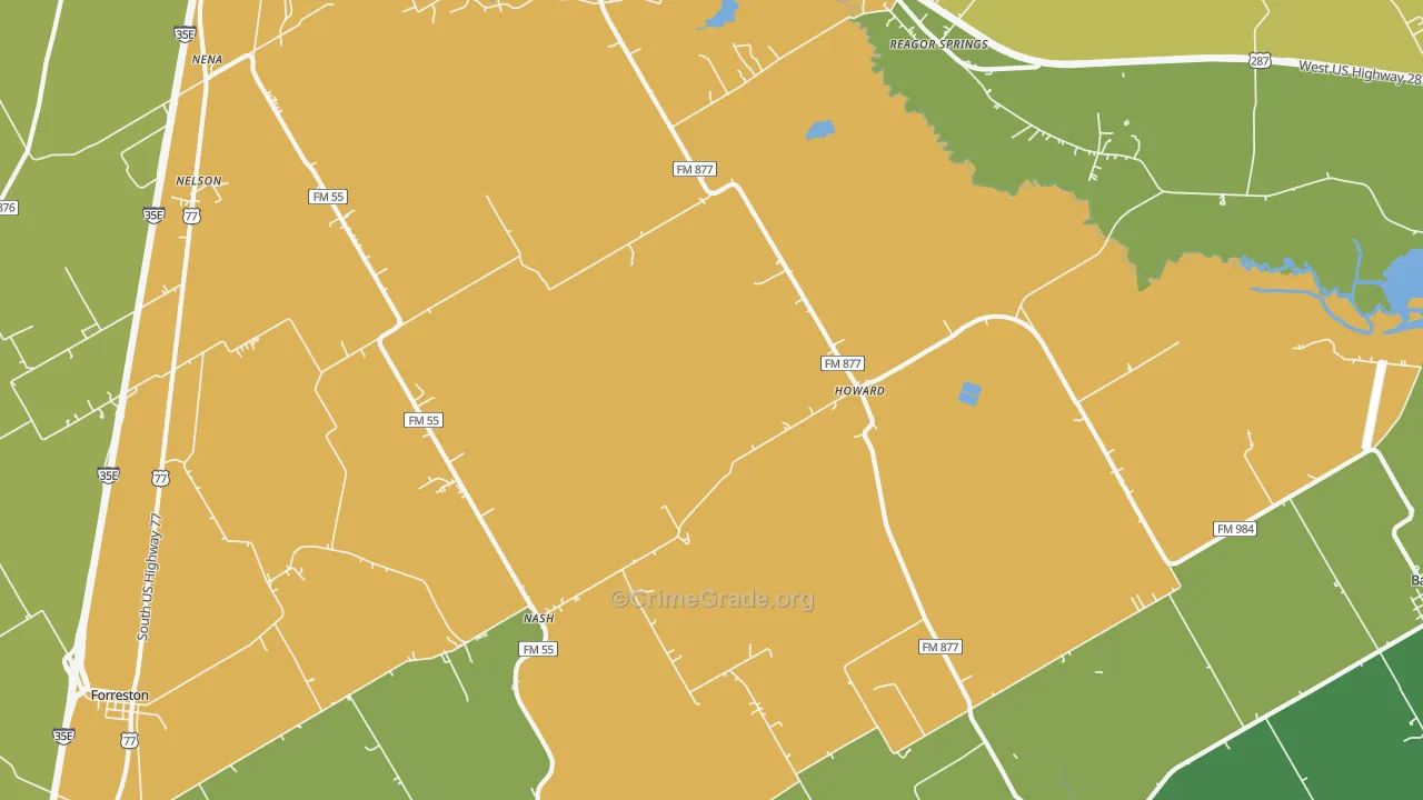 Howard, TX Map of Assault Rates