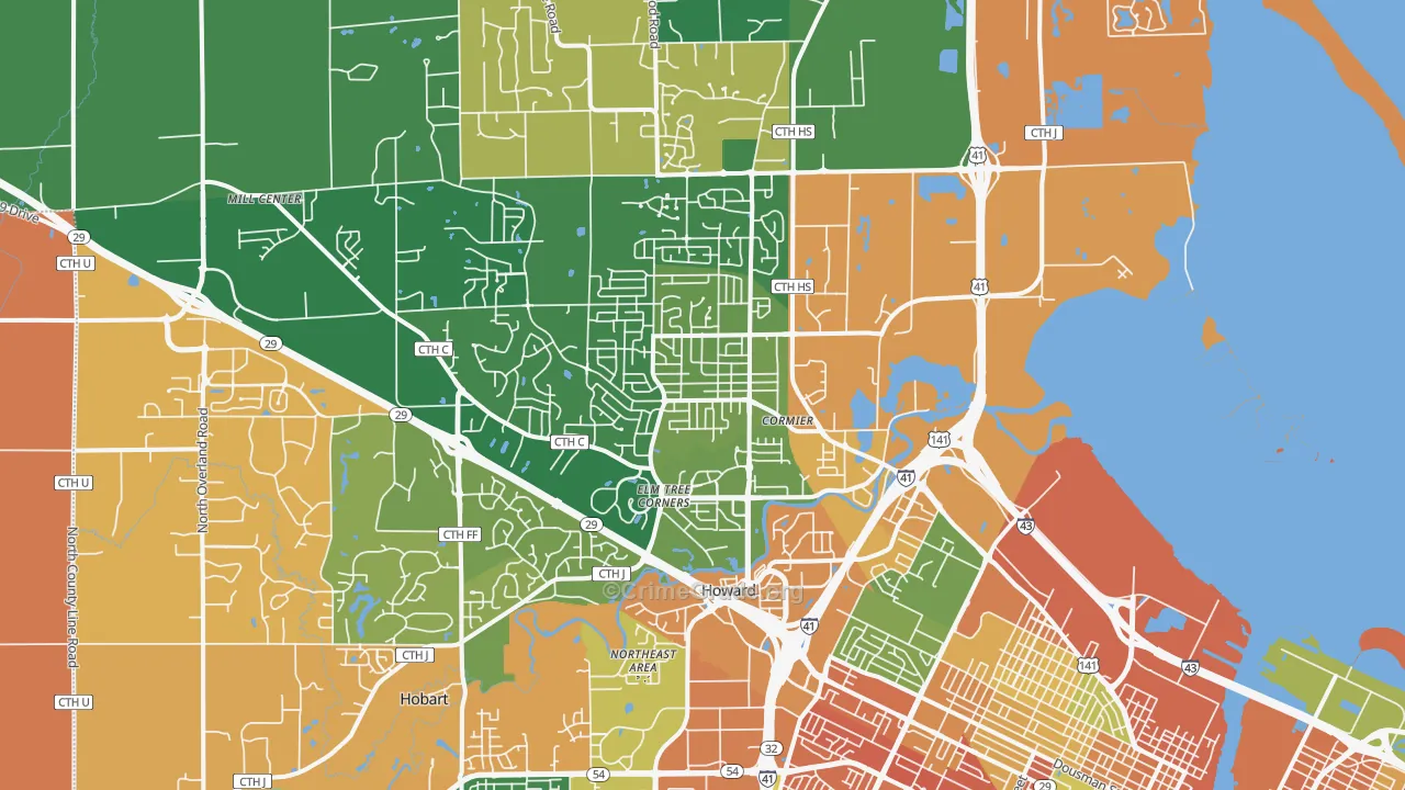 Howard, WI Map of Assault Rates