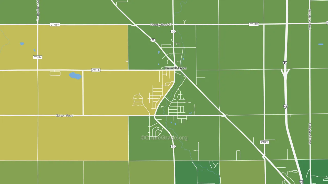Howards Grove, WI Map of Assault Rates