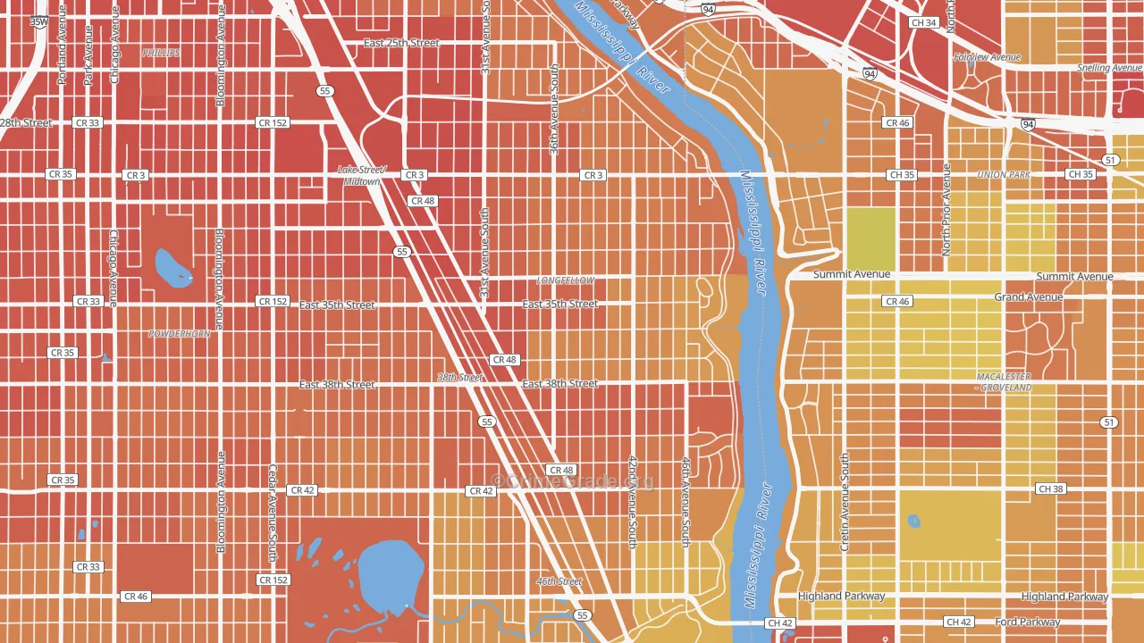 Howe, Minneapolis, MN Map of Assault Rates