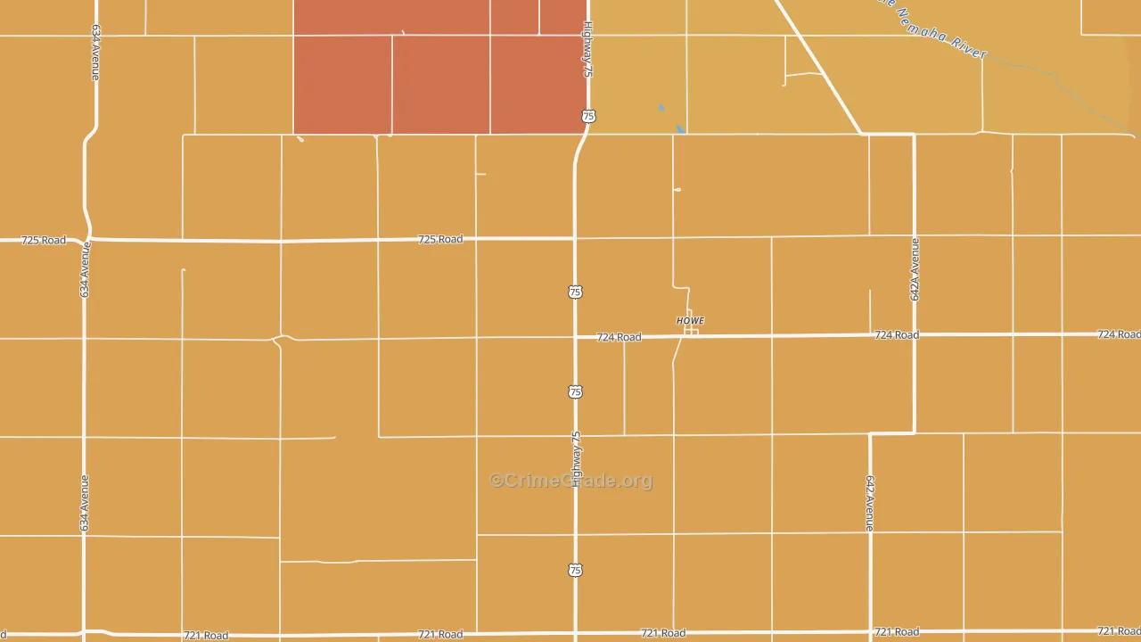 Howe, NE Map of Assault Rates