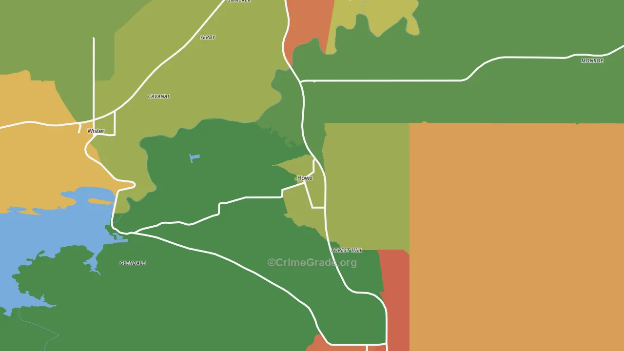 Howe, OK Map of Assault Rates