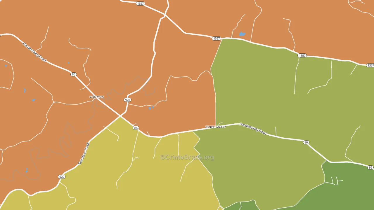Howe Valley, KY Map of Assault Rates