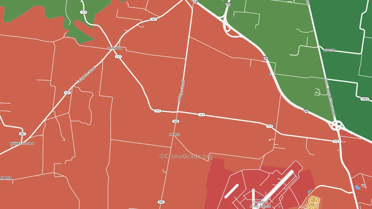 Howel, KY Map of Assault Rates