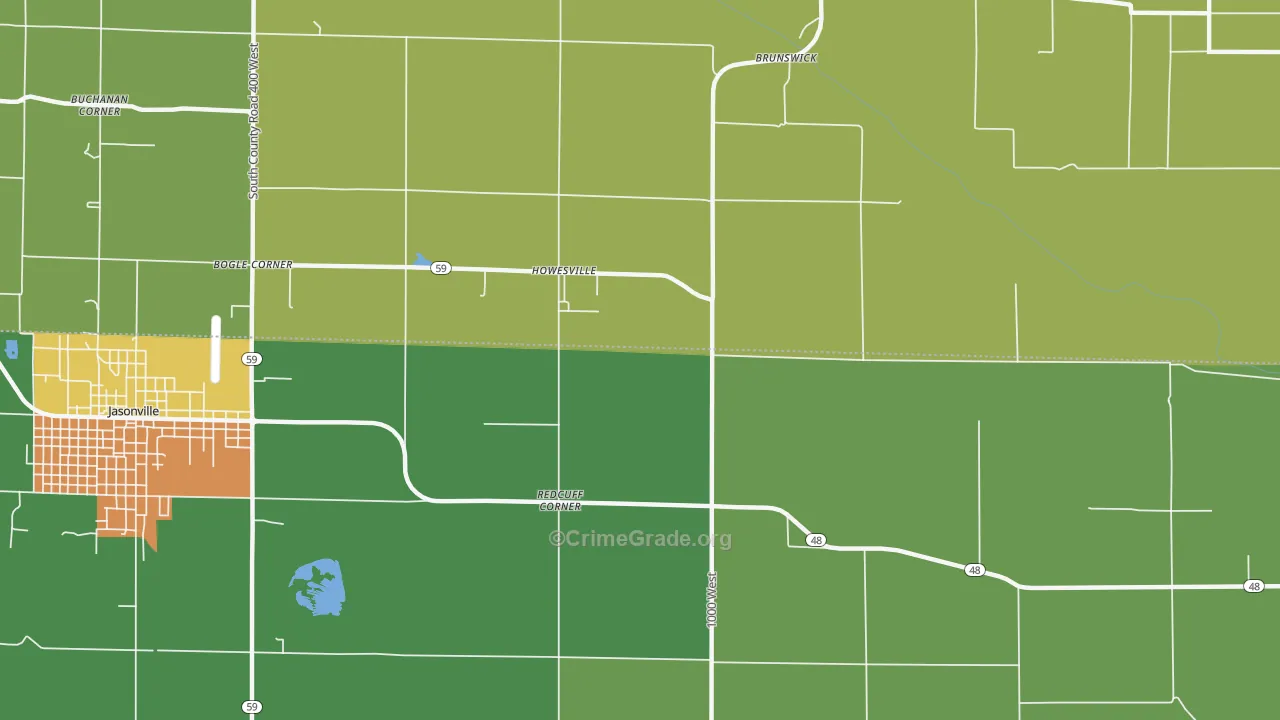 Howesville, IN Map of Assault Rates