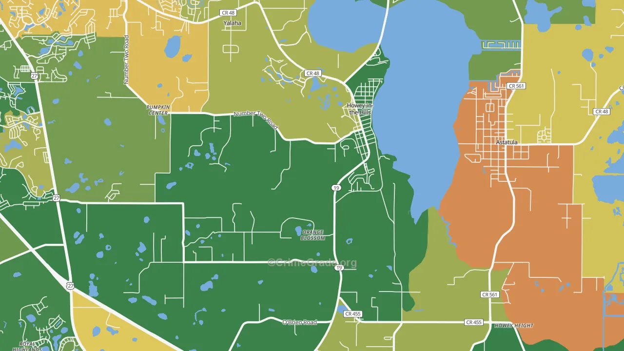 Howey-in-the-Hills, FL Map of Assault Rates
