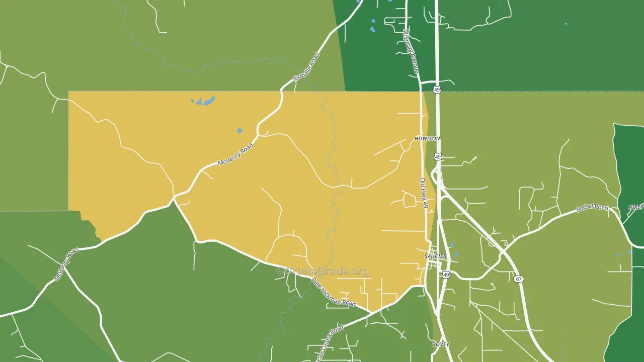 Howison, MS Map of Assault Rates