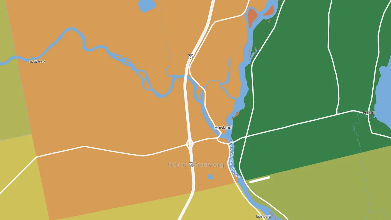 Howland, ME Map of Assault Rates