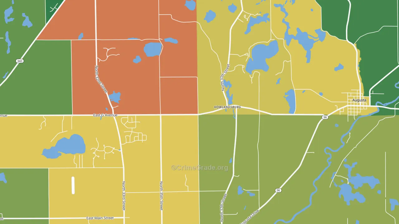 Howlandsburg, MI Map of Assault Rates