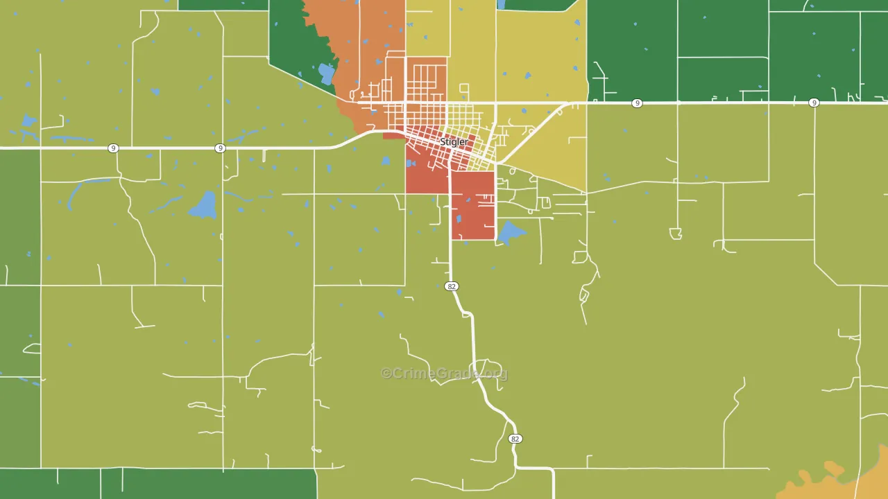 Hoyt, OK Map of Assault Rates