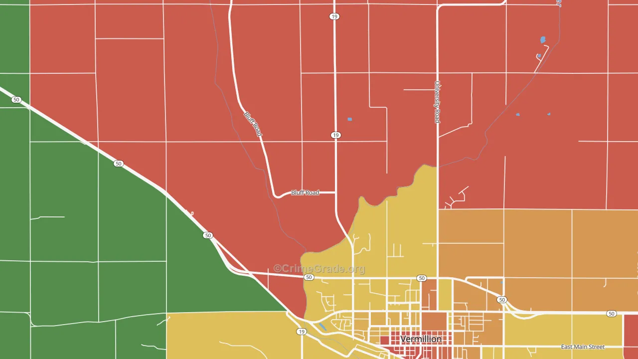Hub City, SD Map of Assault Rates