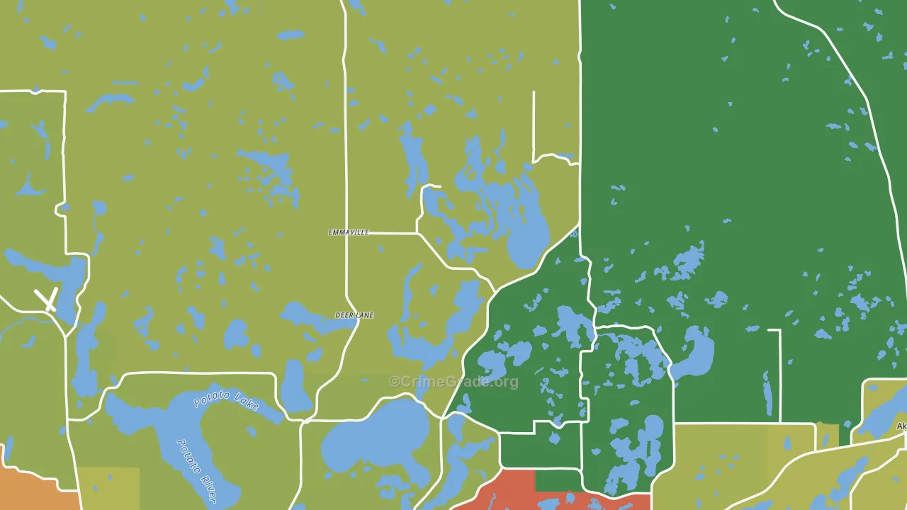 Hubbard County, MN Map of Assault Rates