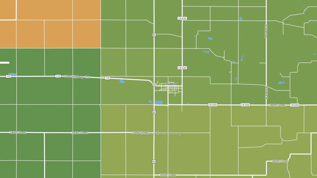 Hubbard, IA Map of Assault Rates