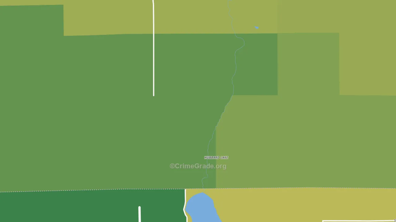 Hubbard Lake, MI Map of Assault Rates