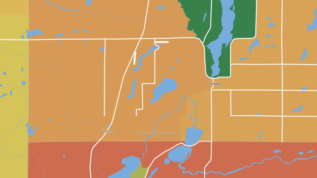Hubbard, MN Map of Assault Rates