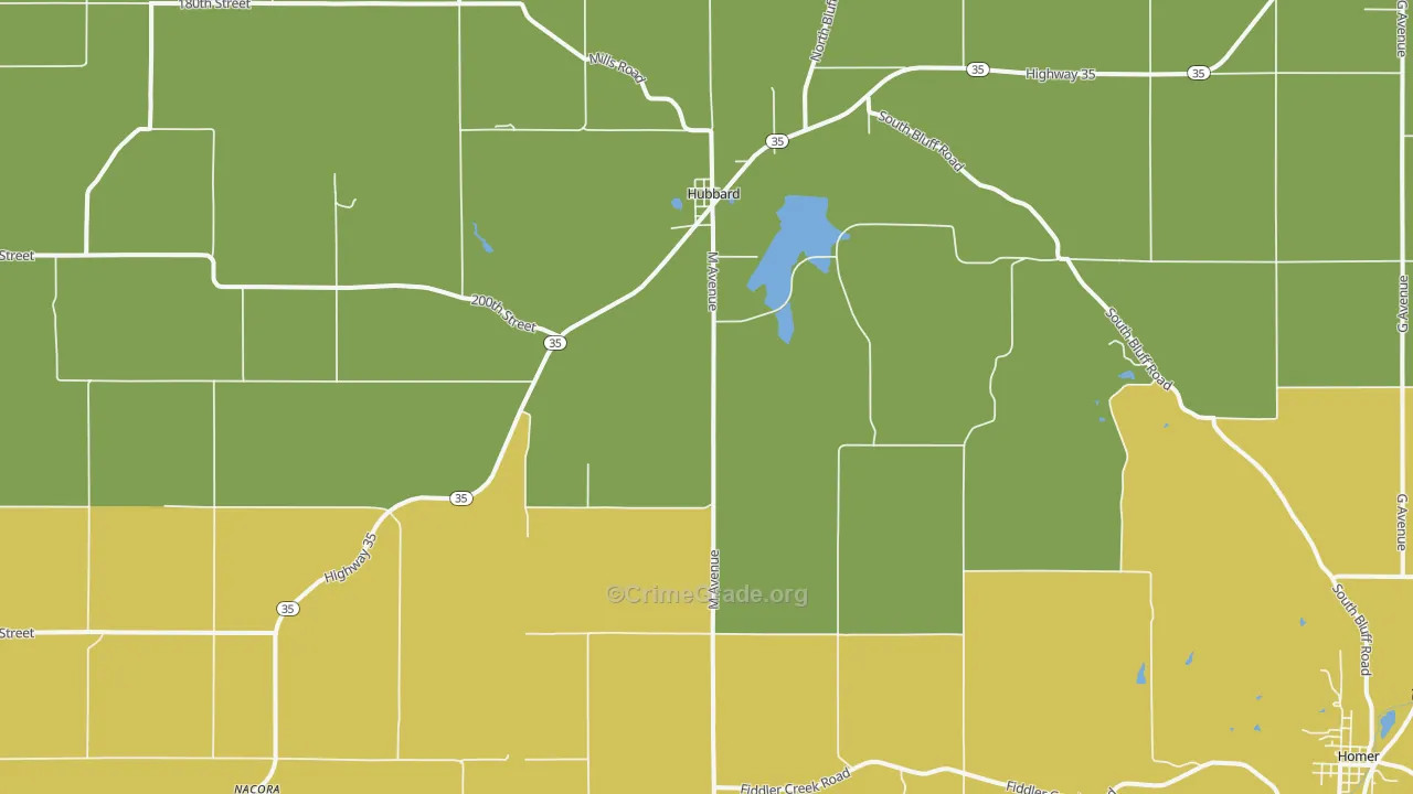Hubbard, NE Map of Assault Rates