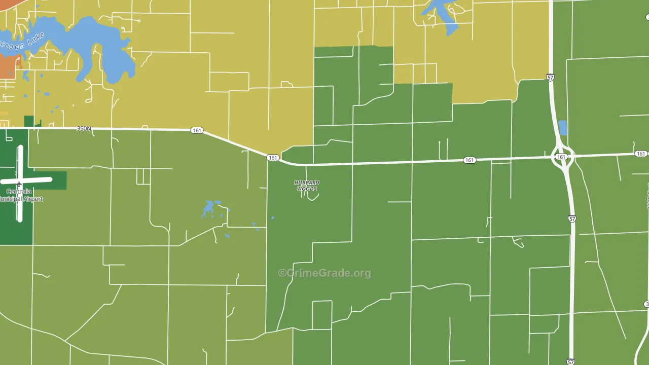 Hubbard Woods, IL Map of Assault Rates