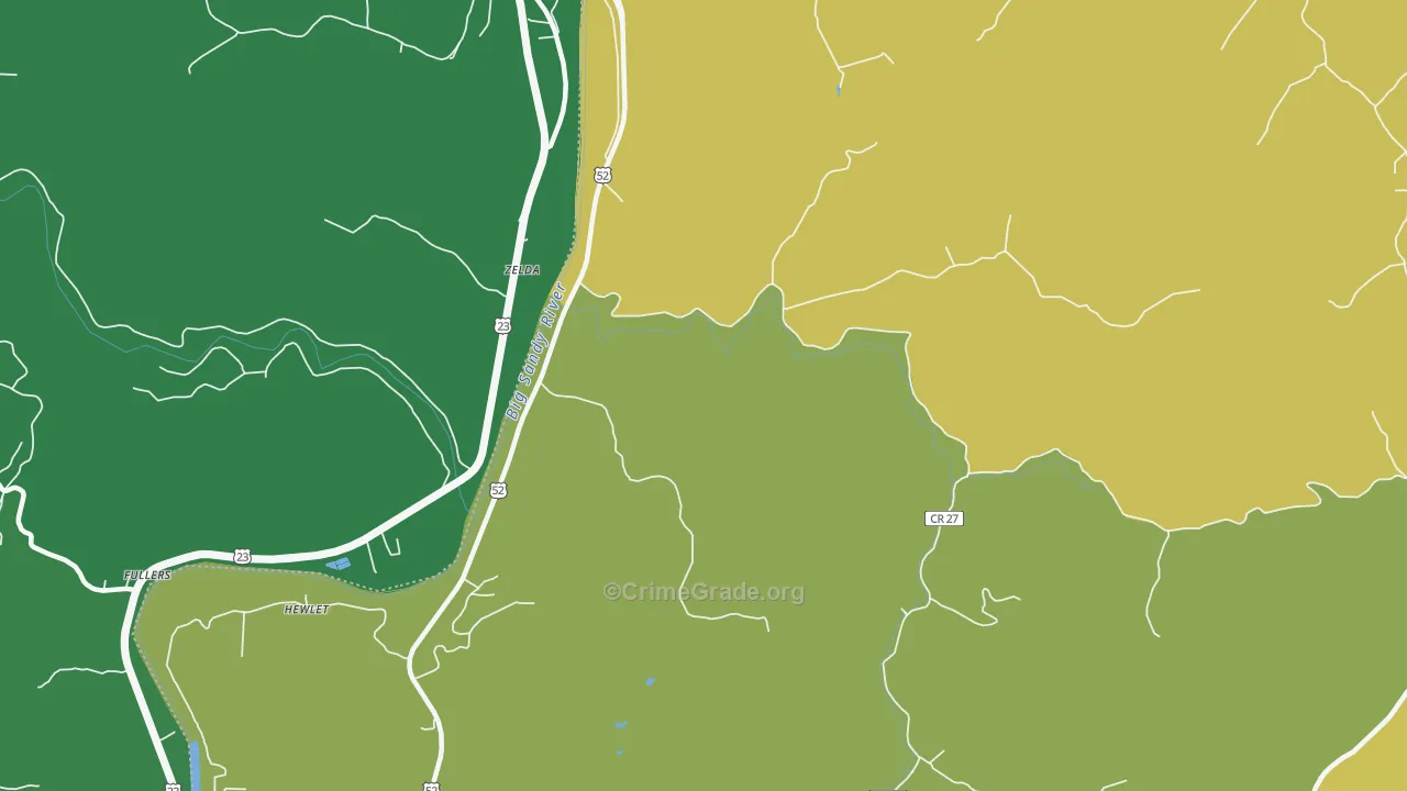 Hubbardstown, WV Map of Assault Rates