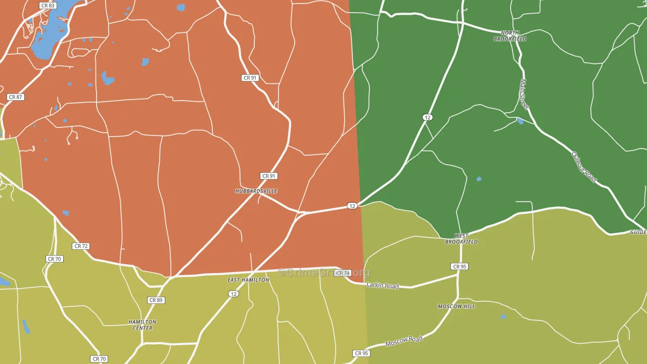 Hubbardsville, NY Map of Assault Rates