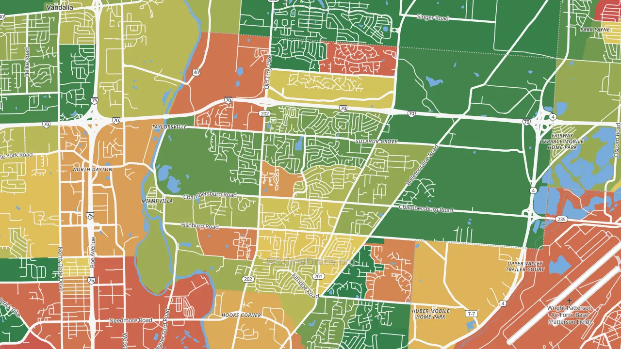 Huber Heights, OH Map of Assault Rates
