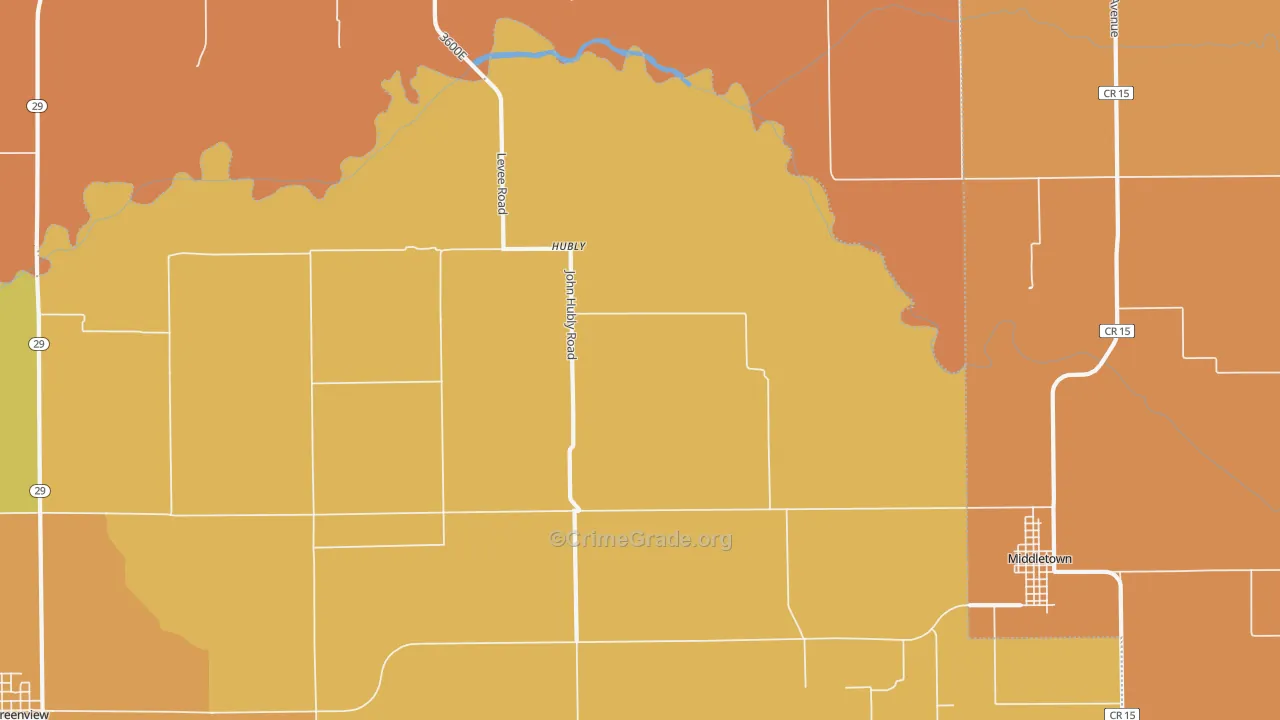 Hubly, IL Map of Assault Rates
