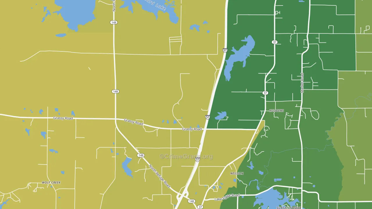 Hudgens, IL Map of Assault Rates