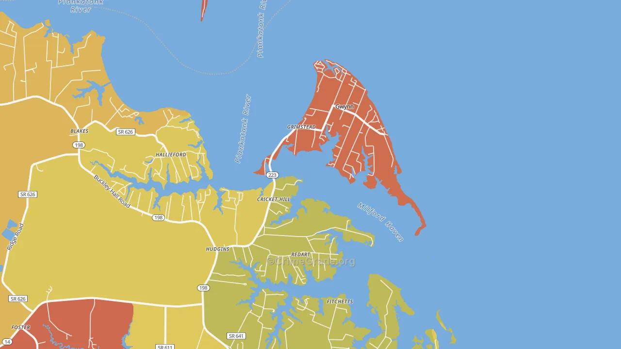 Hudgins, VA Map of Assault Rates