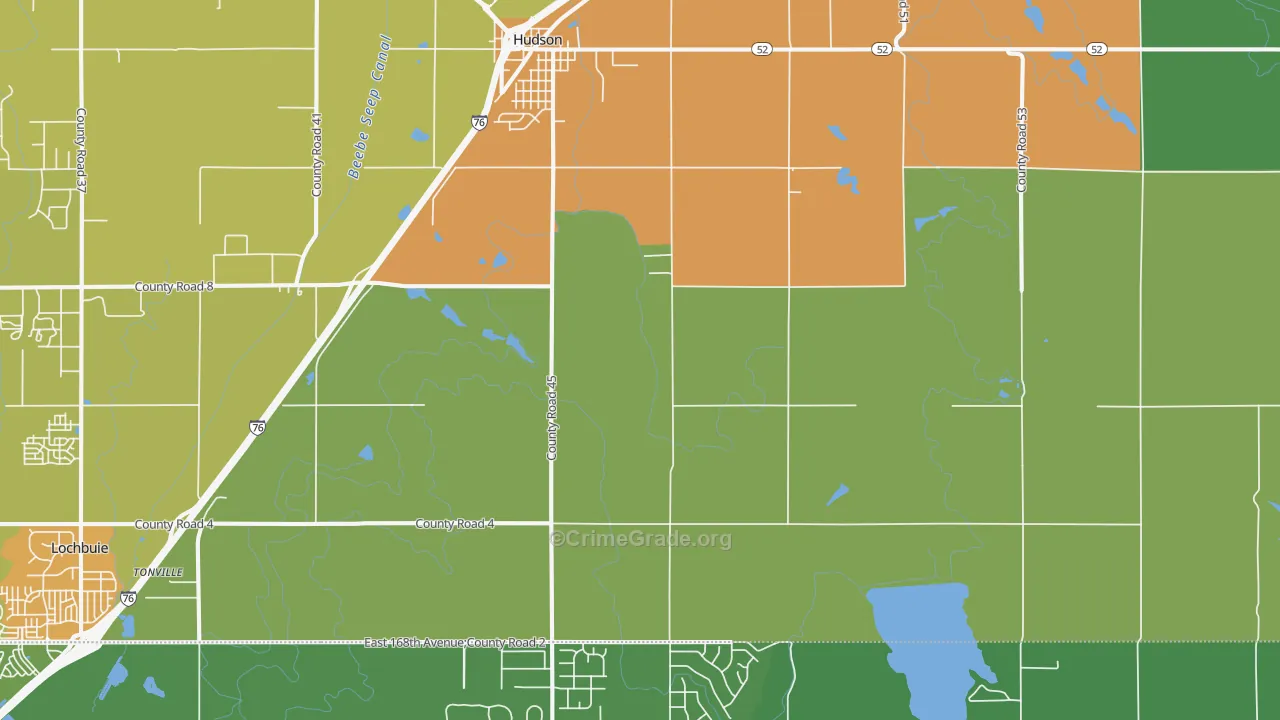 Hudson, CO Map of Assault Rates