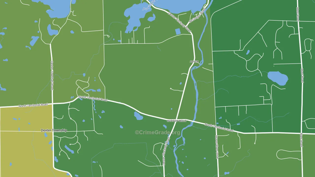 Hudson Mills, MI Map of Assault Rates