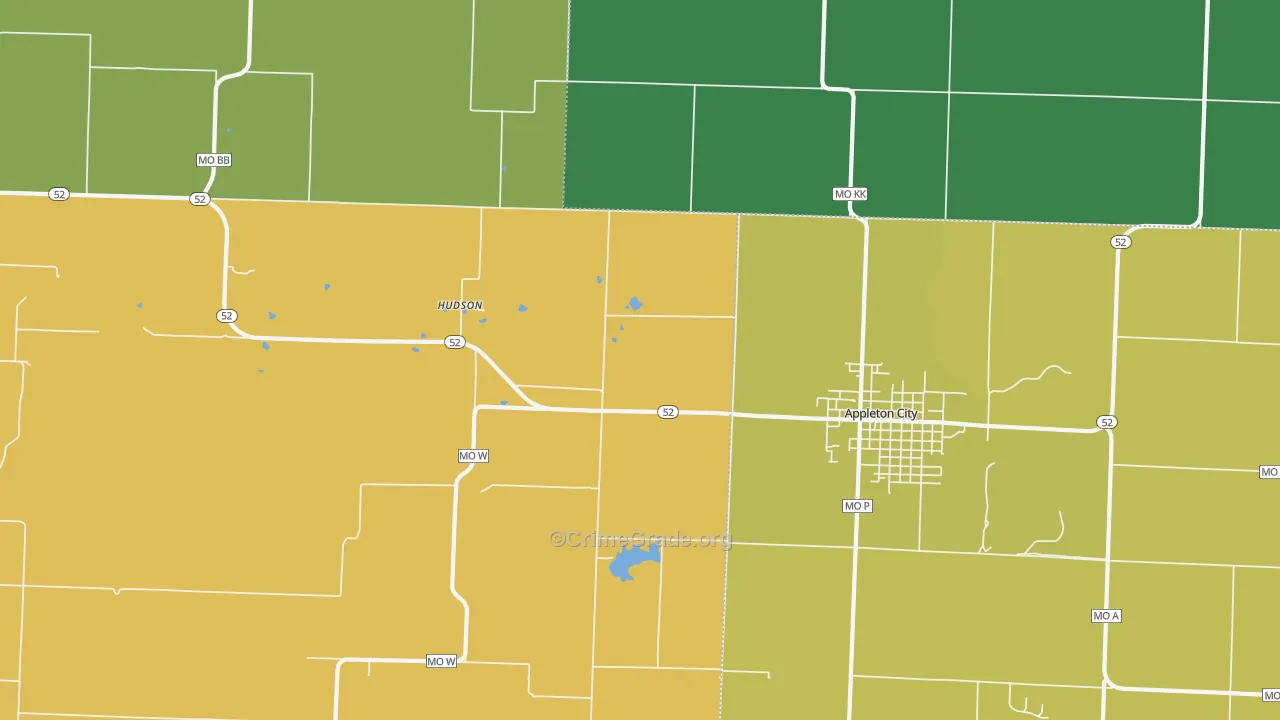 Hudson, MO Map of Assault Rates