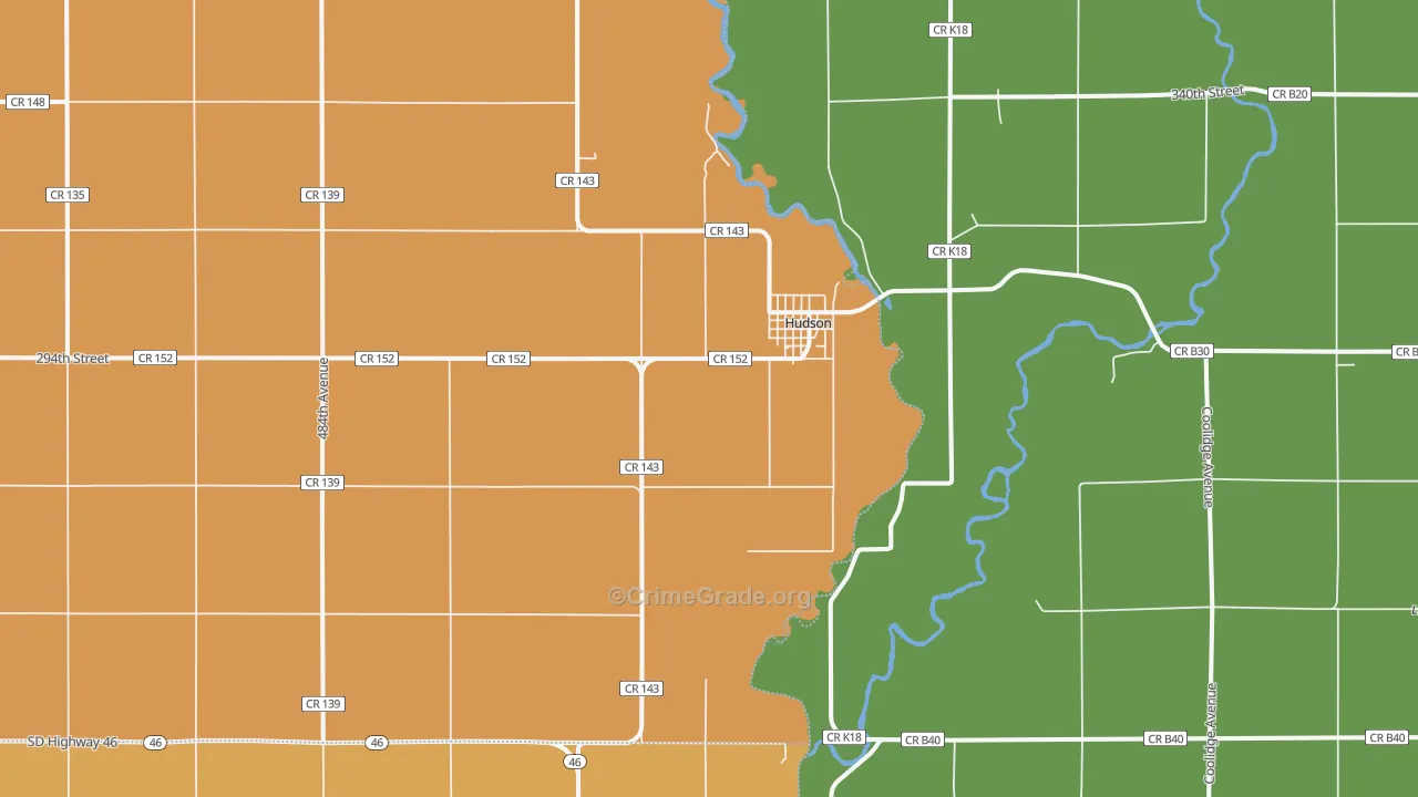 Hudson, SD Map of Assault Rates